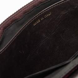Pre Owned Chanel Purple Velvet CC Half Moon Wallet on Chain