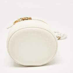 Pre Owned Chanel White Quilted Lambskin Leather Vanity Case Crossbody Bag
