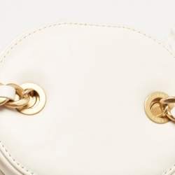 Pre Owned Chanel White Quilted Lambskin Leather Vanity Case Crossbody Bag