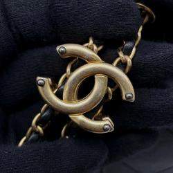 Pre Owned Chanel Matelasse Drawstring Bag Bucket Chain shoulder Bag Black Grained Lambskin