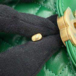Chanel Green Aged Calf Leather Mini Kelly Clutch Bag 
