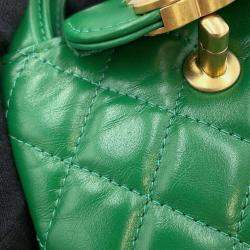 Chanel Green Aged Calf Leather Mini Kelly Clutch Bag 