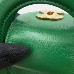 Chanel Green Aged Calf Leather Mini Kelly Clutch Bag 