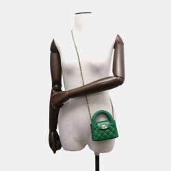 Chanel Green Aged Calf Leather Mini Kelly Clutch Bag 