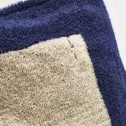 Chanel Navy Blue/Off White Terry Cotton CC Beach Tote