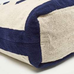 Chanel Navy Blue/Off White Terry Cotton CC Beach Tote