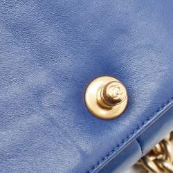 Chanel Navy Blue Quilted Leather Medium Boy Flap Bag