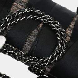 Pre Owned Chanel Black Satin Bow Shoulder Bag