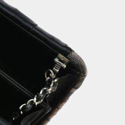 Pre Owned Chanel Black Satin Bow Shoulder Bag