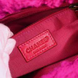 Pre Owned Chanel Purple Fur Chain Shoulder Bag