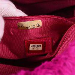 Pre Owned Chanel Purple Fur Chain Shoulder Bag