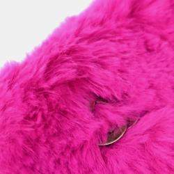 Pre Owned Chanel Purple Fur Chain Shoulder Bag
