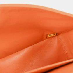 مملوكة مسبقًا Chanel Orange Caviar Leather Medium Classic Double Flap Shoulder Bag