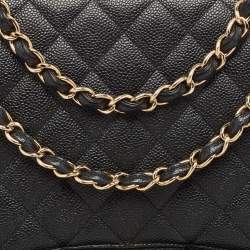 Chanel Black Quilted Caviar Leather Maxi Classic Single Flap Bag