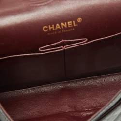 Pre Owned Chanel Black Caviar Quilted Leather Medium Classic Double Flap Bag