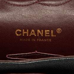 Pre Owned Chanel Black Caviar Quilted Leather Medium Classic Double Flap Bag