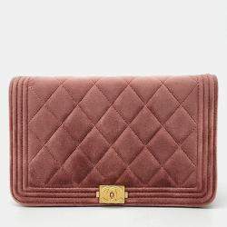 Chanel Pink Velvet Boy WOC Mini Crossbody Bag