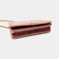 Chanel Pink Velvet Boy WOC Mini Crossbody Bag