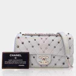 Chanel Mini Silver Chevron Stud Wars Rectangular Flap Bag