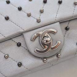 Chanel Mini Silver Chevron Stud Wars Rectangular Flap Bag