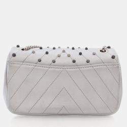 Chanel Mini Silver Chevron Stud Wars Rectangular Flap Bag
