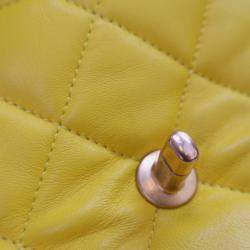 Pre Owned Chanel Yellow Lambskin Candy Chain Flap Bag
