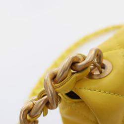 Pre Owned Chanel Yellow Lambskin Candy Chain Flap Bag