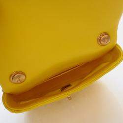 Pre Owned Chanel Yellow Lambskin Candy Chain Flap Bag