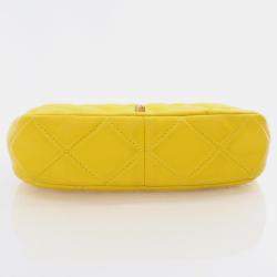 Pre Owned Chanel Yellow Lambskin Candy Chain Flap Bag