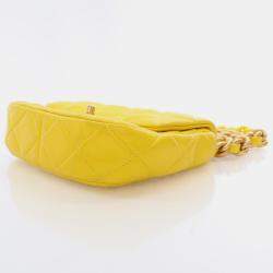 Pre Owned Chanel Yellow Lambskin Candy Chain Flap Bag