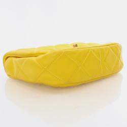 Pre Owned Chanel Yellow Lambskin Candy Chain Flap Bag