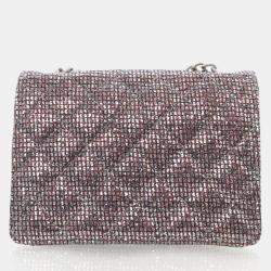 Pre Owned Chanel Mini Glitter Canvas Mademoiselle 2.55 Flap Bag