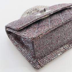 Pre Owned Chanel Mini Glitter Canvas Mademoiselle 2.55 Flap Bag