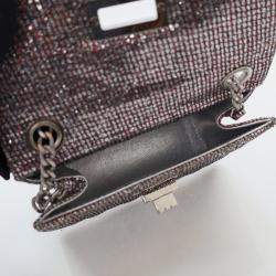 Pre Owned Chanel Mini Glitter Canvas Mademoiselle 2.55 Flap Bag
