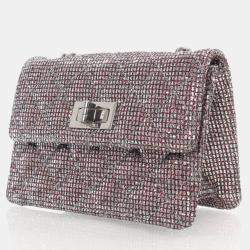 Pre Owned Chanel Mini Glitter Canvas Mademoiselle 2.55 Flap Bag
