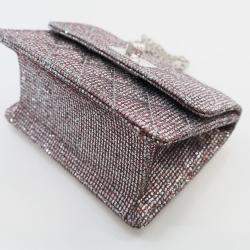 Pre Owned Chanel Mini Glitter Canvas Mademoiselle 2.55 Flap Bag