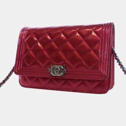 Chanel Boy Wallet On Chain (WOC) Purple Patent