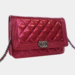 Chanel Boy Wallet On Chain (WOC) Purple Patent