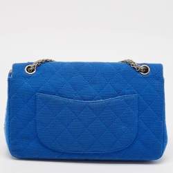 Chanel Blue Quilted Jersey Reissue 2.55 Classic 226 Flap Bag
