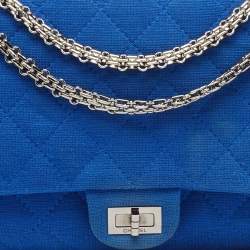 Chanel Blue Quilted Jersey Reissue 2.55 Classic 226 Flap Bag