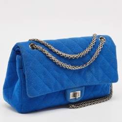 Chanel Blue Quilted Jersey Reissue 2.55 Classic 226 Flap Bag