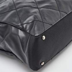 Chanel Black Quilted Coated Canvas and Fabric Paris-Biarritz Bag