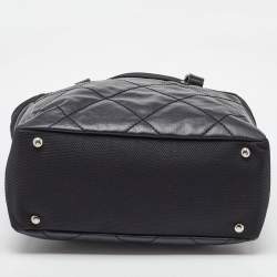 Chanel Black Quilted Coated Canvas and Fabric Paris-Biarritz Bag