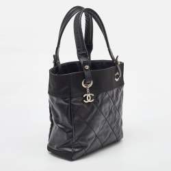 Chanel Black Quilted Coated Canvas and Fabric Paris-Biarritz Bag