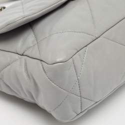Pre Owned Chanel Grey Quilted Leather Small 19 Flap Bag