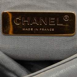 Pre Owned Chanel Grey Quilted Leather Small 19 Flap Bag