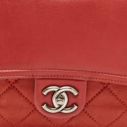 Chanel Burnt Orange Quilted Leather and Nubuck In The Mix Flap Bag
