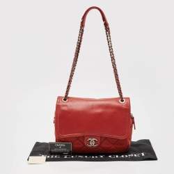 Chanel Burnt Orange Quilted Leather and Nubuck In The Mix Flap Bag