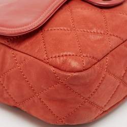 Chanel Burnt Orange Quilted Leather and Nubuck In The Mix Flap Bag