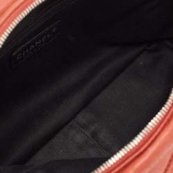 Chanel Burnt Orange Quilted Leather and Nubuck In The Mix Flap Bag